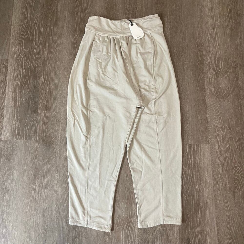 Prana Mindful Movement Harem Pant Women's M Almond Relaxed Mid Rise Tapered Leg - Picture 4 of 12